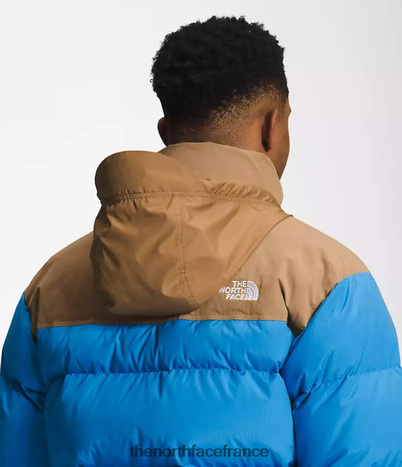 vêtements The North Face Hommes 92 nuptse hi-tek low-fi bleu super sonic/marron utilitaire ZPZRD828