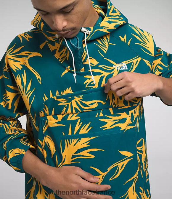 vêtements The North Face Hommes pull classe v imprimé pinceau tropical corail bleu ZPZRD593