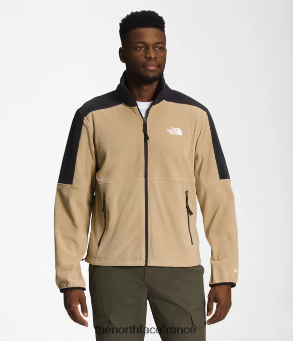 vêtements The North Face Hommes tnf polartec 100 zip intégral pierre kaki/noir tnf ZPZRD483
