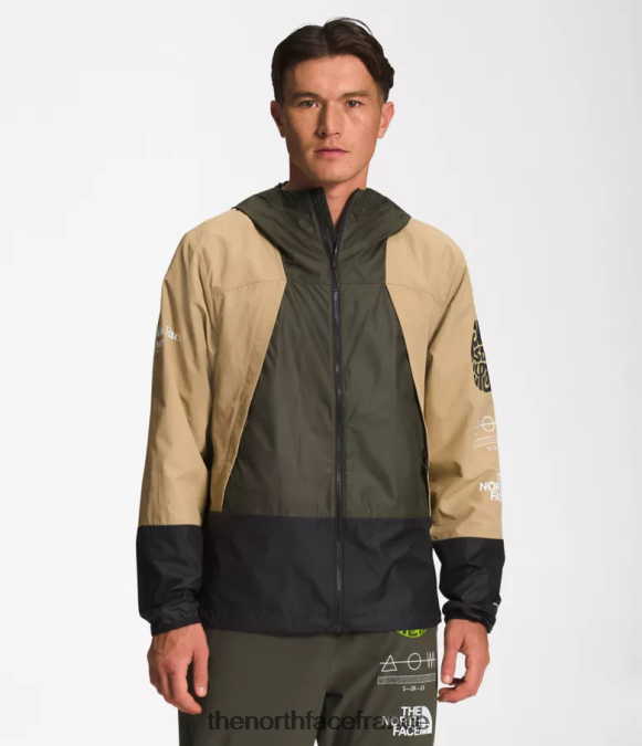 vêtements The North Face Hommes veste coupe-vent trailwear pierre kaki/noir tnf/vert nouveau tuape ZPZRD347