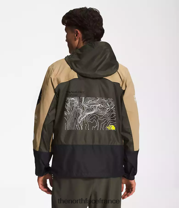 vêtements The North Face Hommes veste coupe-vent trailwear pierre kaki/noir tnf/vert nouveau tuape ZPZRD347