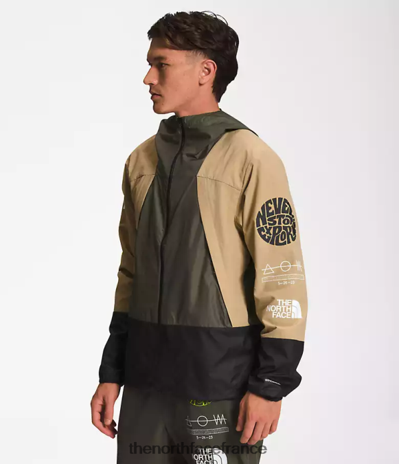 vêtements The North Face Hommes veste coupe-vent trailwear pierre kaki/noir tnf/vert nouveau tuape ZPZRD347