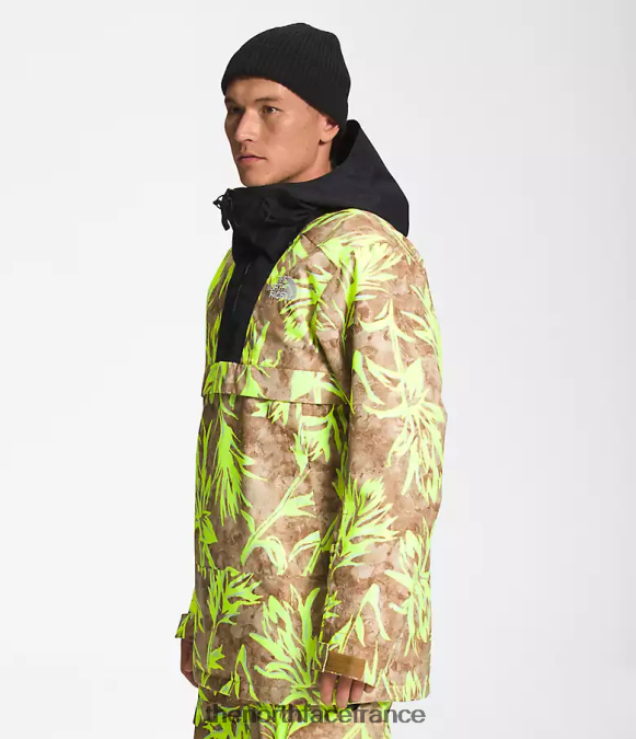 vêtements The North Face Hommes anorak silvani imprimé pinceau marron utilitaire/noir tnf ZPZRD1121