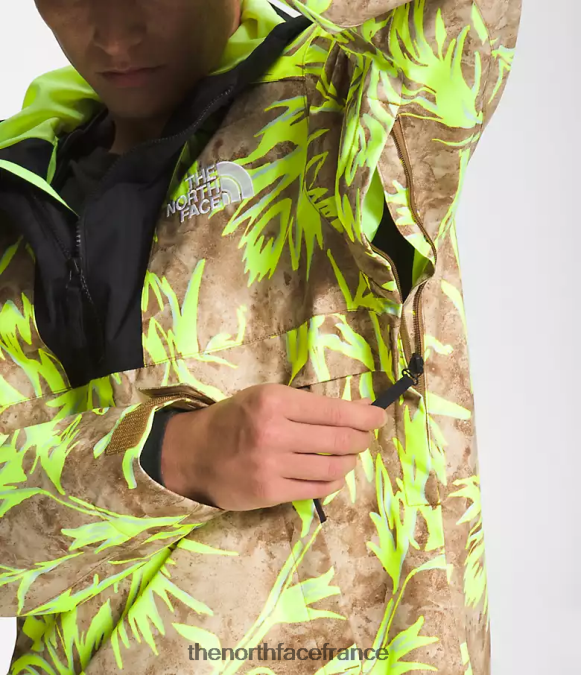 vêtements The North Face Hommes anorak silvani imprimé pinceau marron utilitaire/noir tnf ZPZRD1121