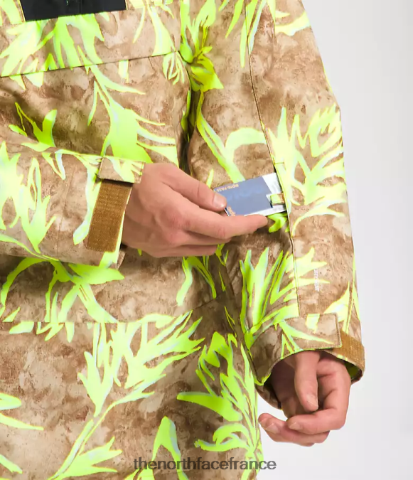 vêtements The North Face Hommes anorak silvani imprimé pinceau marron utilitaire/noir tnf ZPZRD1121