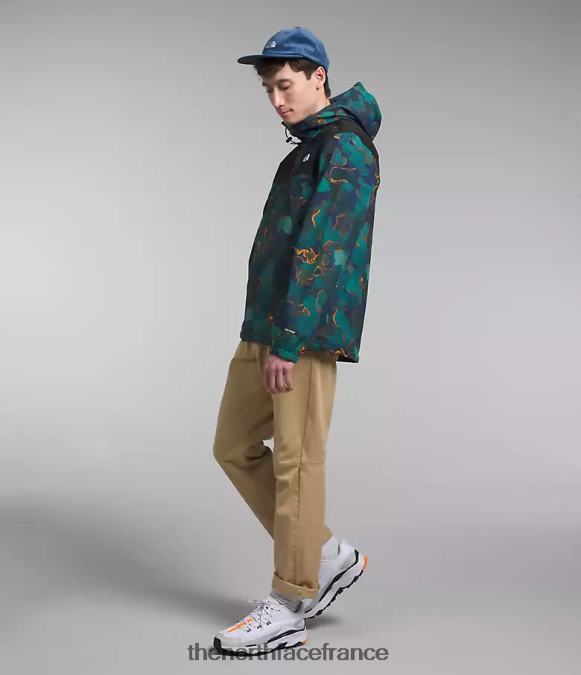 vêtements The North Face Hommes veste Antora imprimé texture camouflage bleu marine sommet/noir tnf ZPZRD281
