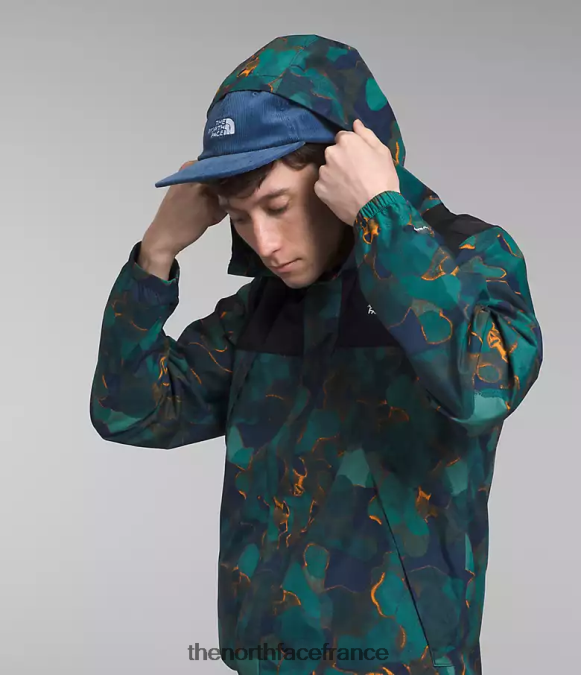 vêtements The North Face Hommes veste Antora imprimé texture camouflage bleu marine sommet/noir tnf ZPZRD281