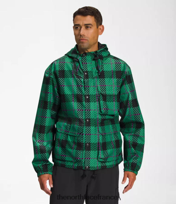 vêtements The North Face Hommes veste de pluie utilitaire m66 plaid vert herbe profonde ZPZRD295