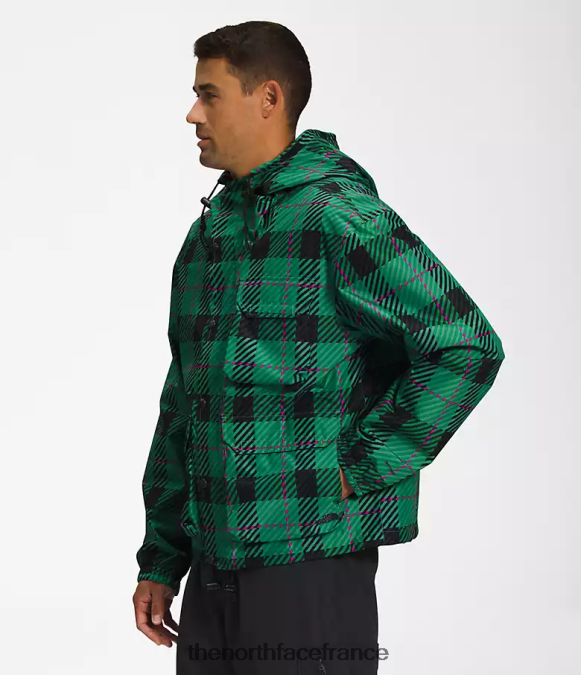 vêtements The North Face Hommes veste de pluie utilitaire m66 plaid vert herbe profonde ZPZRD295