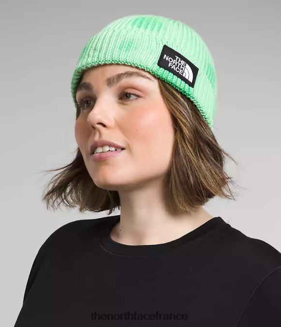 accessoire The North Face unisexe bonnet à logo tie-dye vert de chlorophylle ZPZRD795