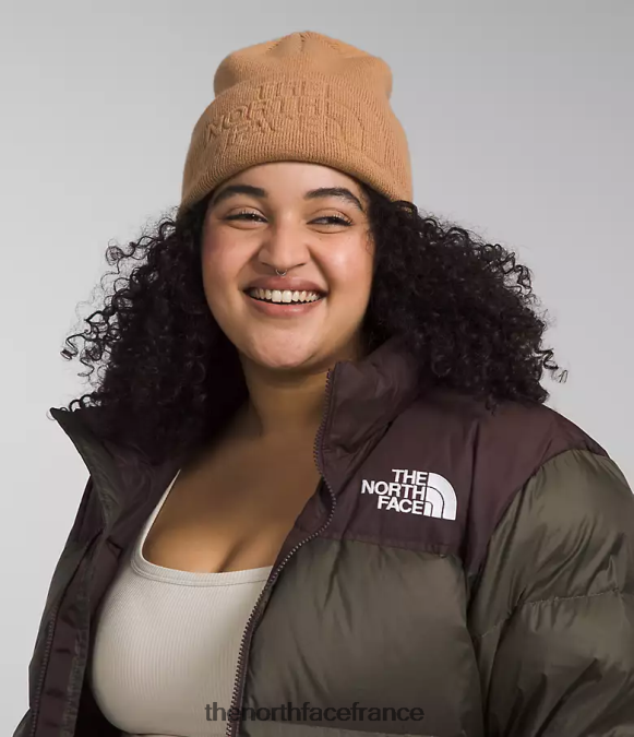 accessoire The North Face unisexe bonnet urbain à relief beurre d'amande ZPZRD1138